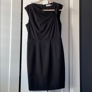 Calvin Klein Black twist neck shift dress